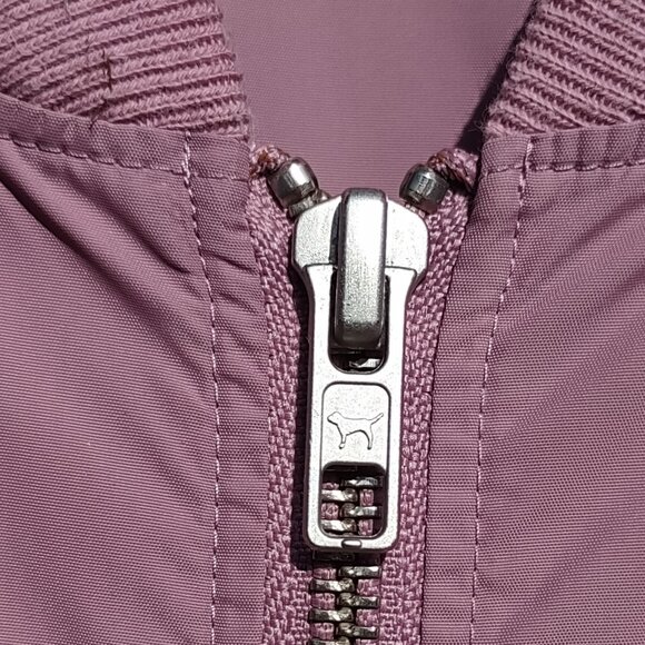 PINK Victoria Secret Full Zip Windbreaker Jacket Mauve Retro Women's Size Large - Picture 6 of 7